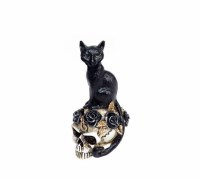 Creature della Foresta - Gatto su Teschio - Resina - Dipinto a mano